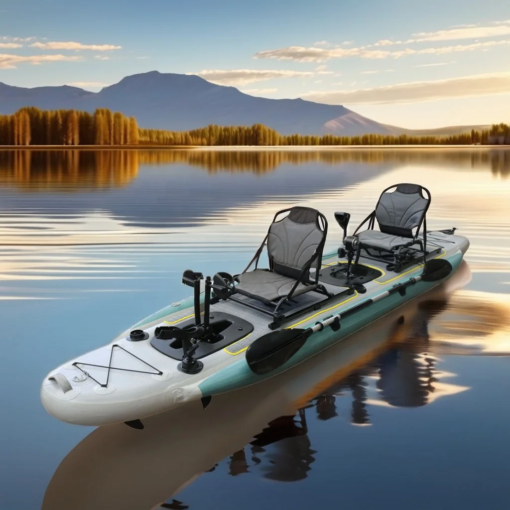 Fishing Kayak Seat - 14ft Inflatable ตกปลาเรือแคนูเรือคู่ที่นั่ง PVC PVC Tarpaulin