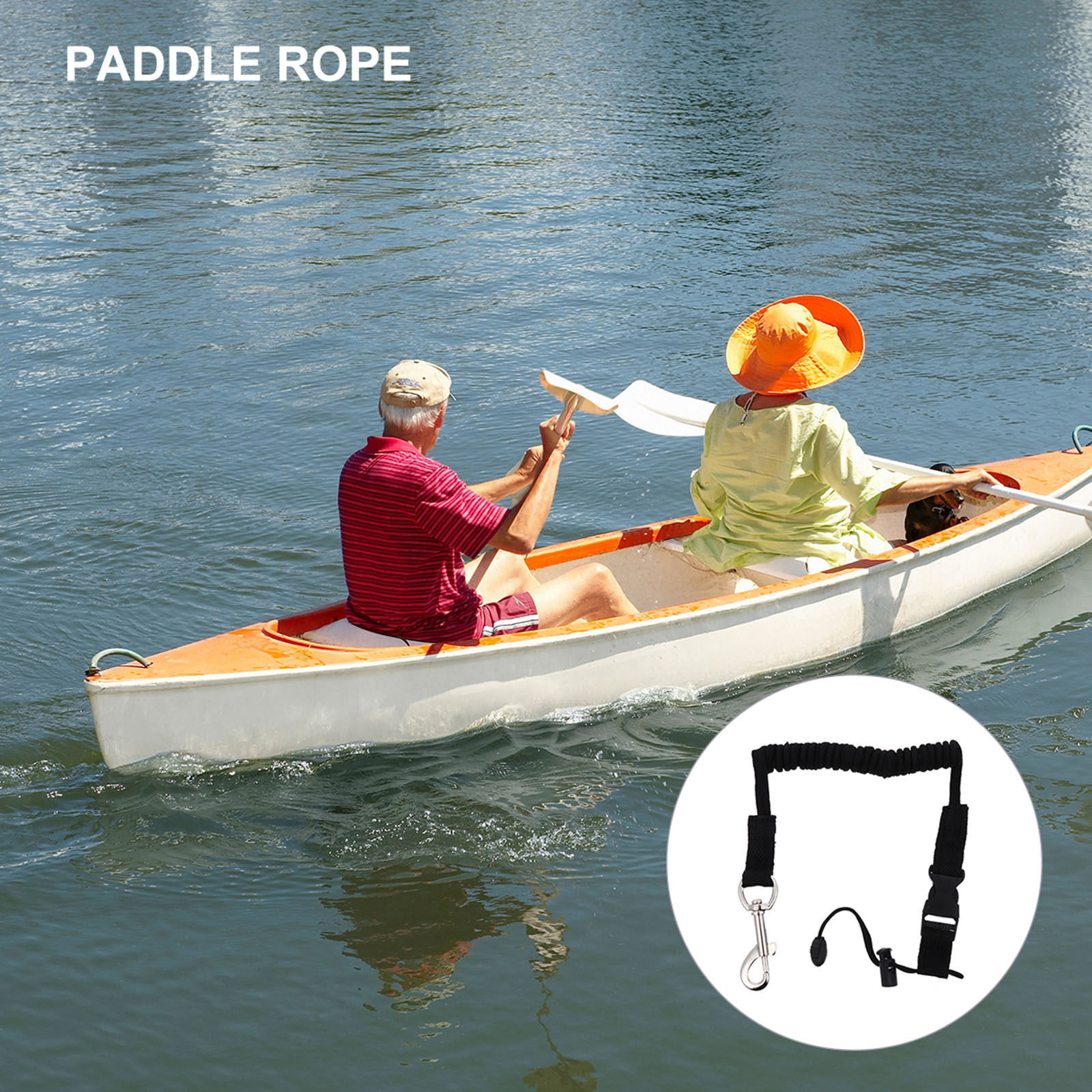 Fishing Kayak Paddle Leash - สายรัดไม้พายเรือคายัคแบบยืดหยุ่น 1 ชิ้น อุปกรณ์เสริมสำหรับเรือคายัค เรือแคนู และการตกปลา