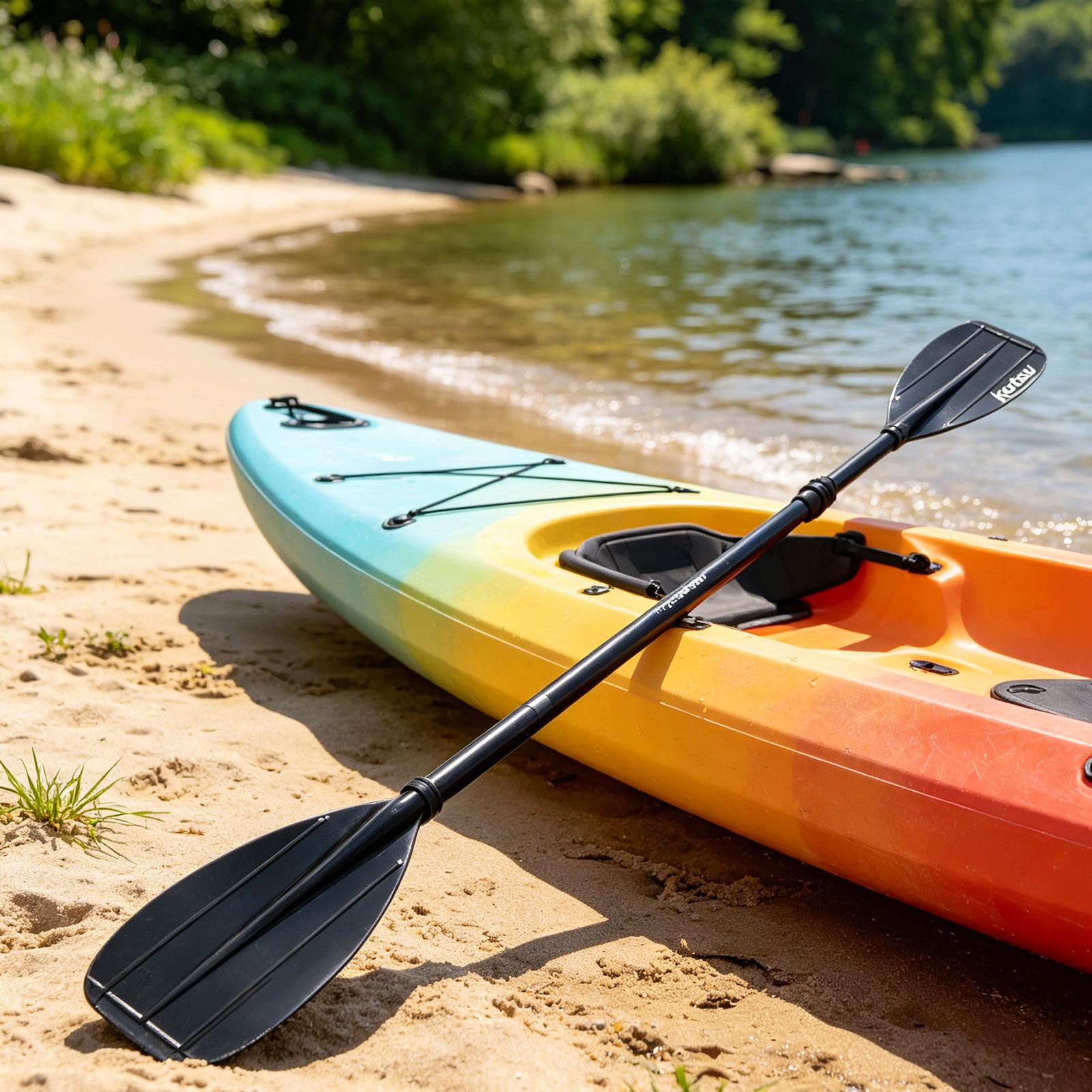Fishing Kayak Anchor - ไม้พายเรือคายัคคาร์บอนไฟเบอร์แบบ 2 ท่อน น้ำหนักเบา ใบพายคู่ สำหรับตกปลา