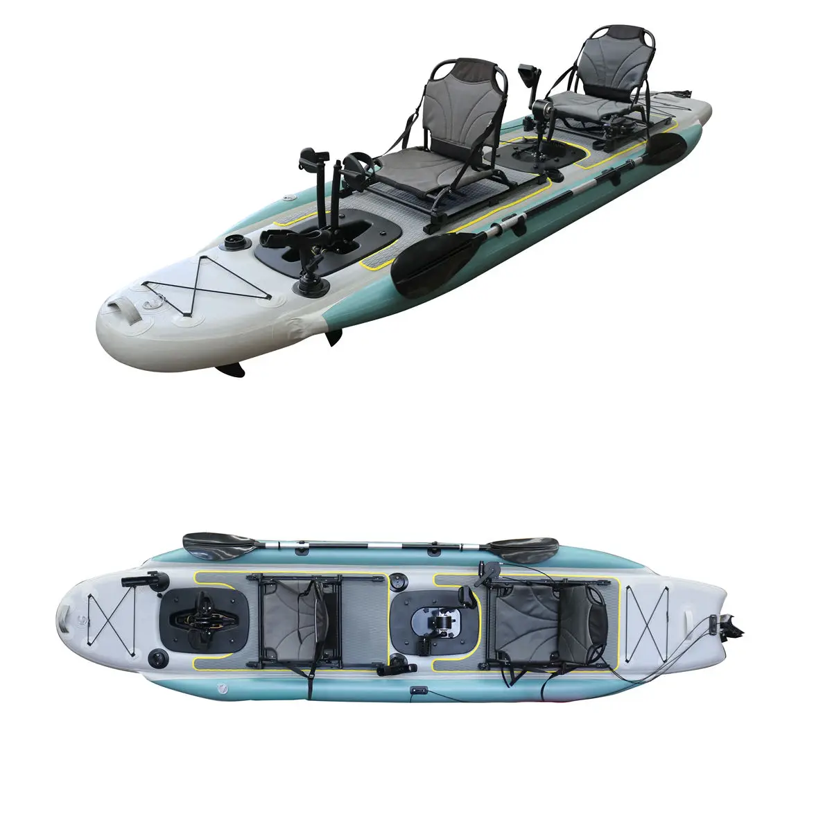 14ft Inflatable ตกปลาเรือแคนูเ - Fishing Kayak Seat บทวิจารณ์และราคา
